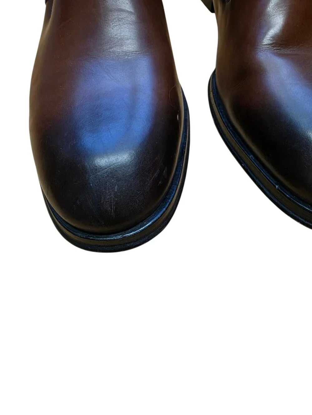 Tallia Mens Orange Bruno Brown Leather Monk Strap Dress Shoe 11